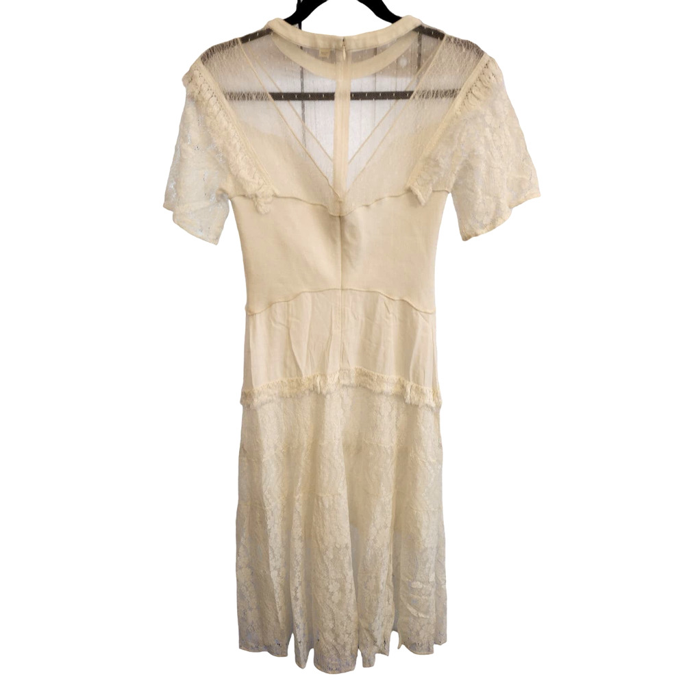 Snidel | Ivory White Lace Patchwork Mixed Media D… - image 7